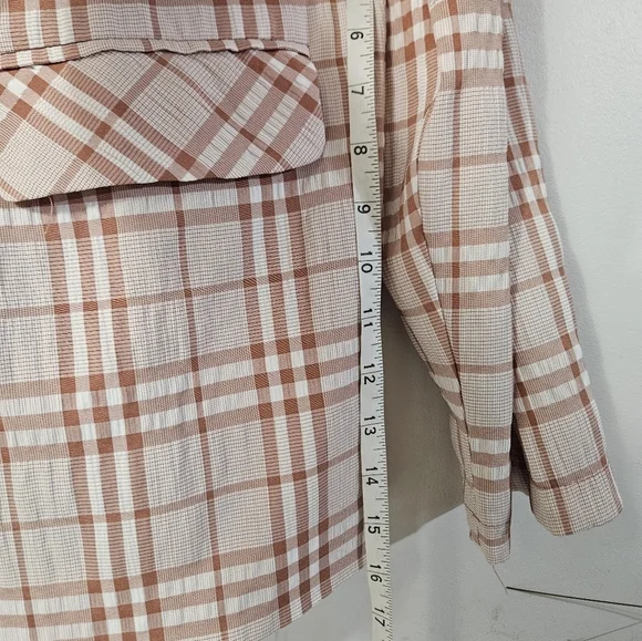 Jodifl Womens Pink Plaid Plus Size Blazer With Built In Shoulder Pads! - Picture 5 of 6